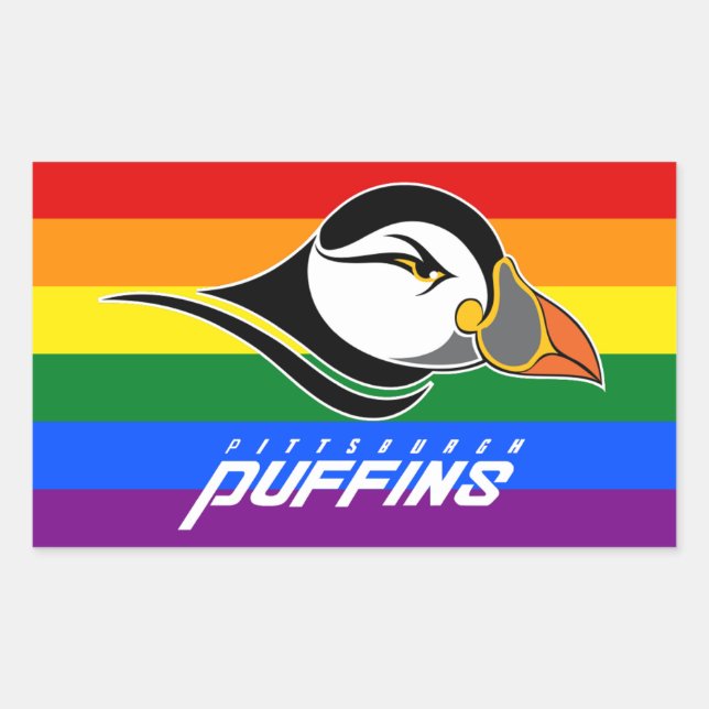 Puffins Pride Rechteckiger Aufkleber (Vorderseite)