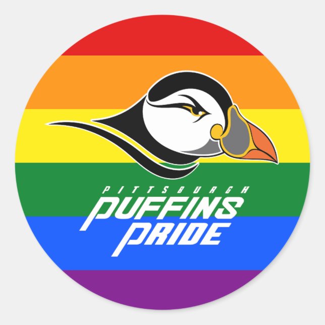 Puffins Pride Runder Aufkleber (Vorderseite)