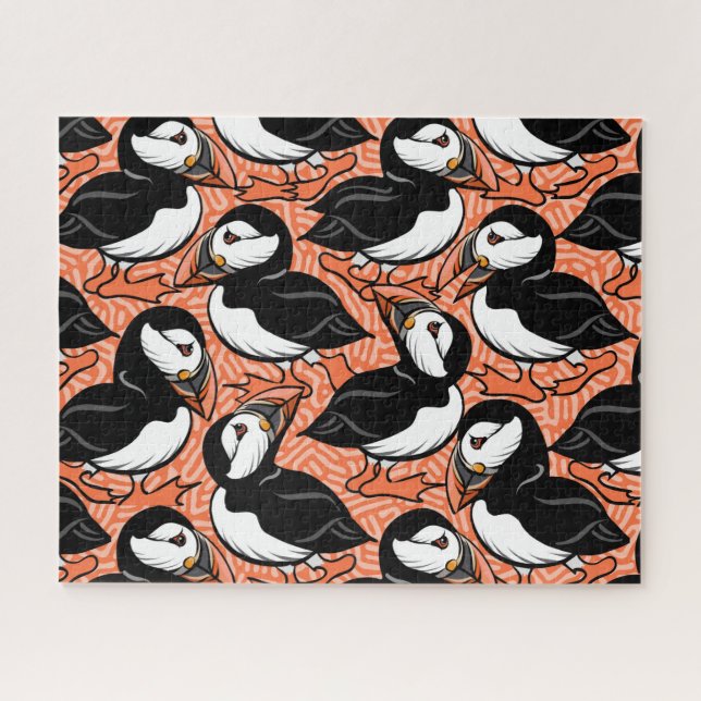Puffins sur Parade - Orange - Jigsaw Puzzle (Horizontal)