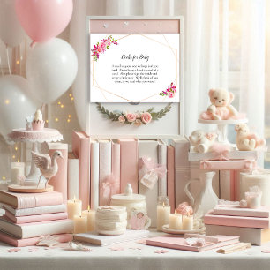 Puffkinderduschbücher für Baby Floral Einladung