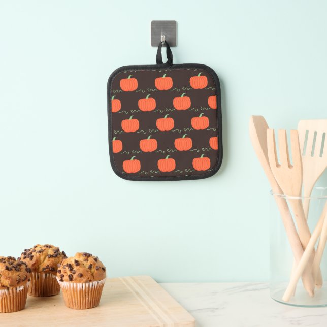 Pufftopfhalter (braun & orange) topflappen (Insitu (Hängend))