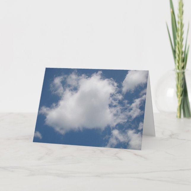 Puffy Cumulus Wolken in blauem Himmel Karte (Vorderseite)