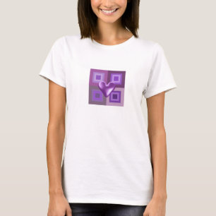 Puffy lila Herz Design T-Shirt