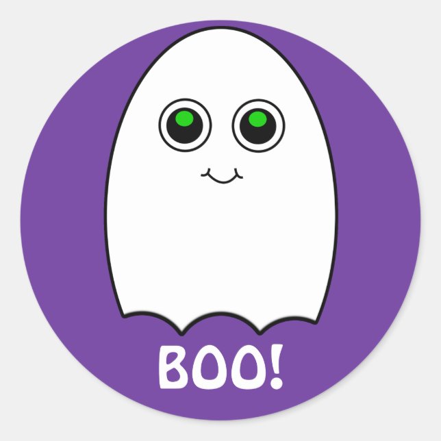 Puffy Toon Ghost Boo Halloween Sticker (Vorderseite)