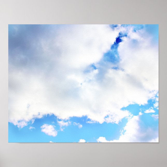 Puffy White Clouds and Blue Sky Poster (Vorne)