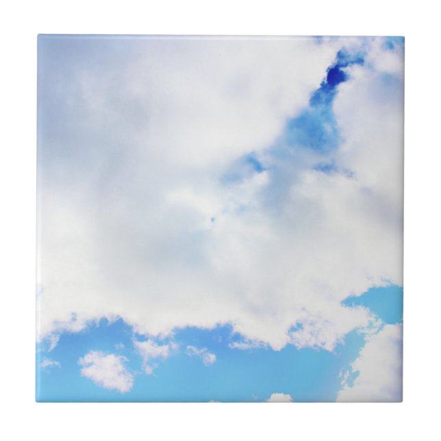 Puffy White Clouds und Blue Sky Fliese (Vorderseite)
