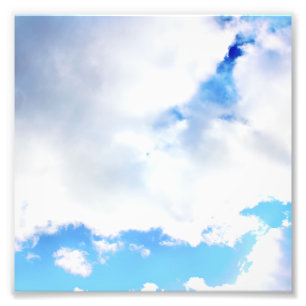 Puffy White Clouds und Blue Sky Fotodruck