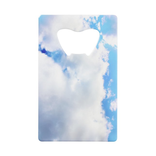Puffy White Clouds und Blue Sky Geldbeutel Flaschenöffner (Vorderseite)