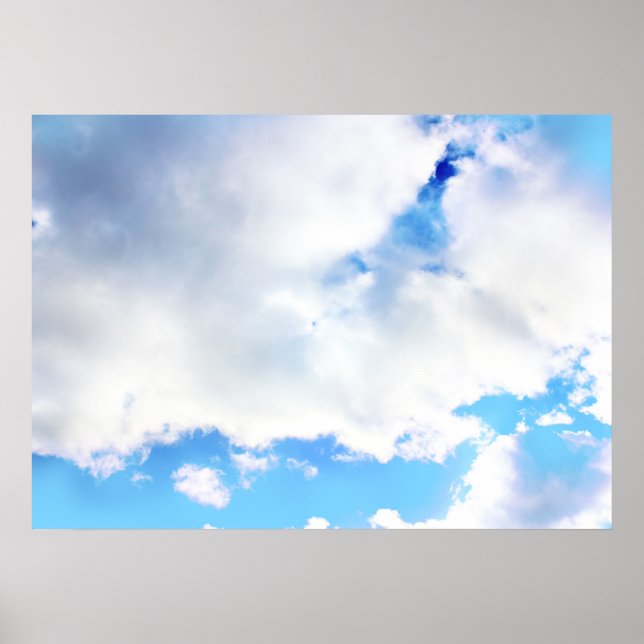 Puffy White Clouds und Blue Sky Poster (Vorne)