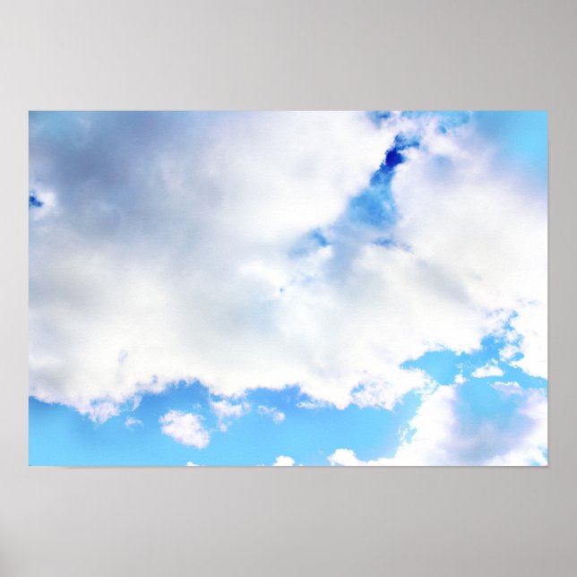 Puffy White Clouds und Blue Sky Poster (Vorne)
