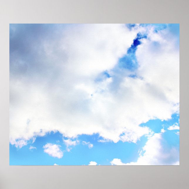 Puffy White Clouds und Blue Sky Poster (Vorne)