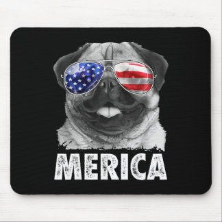 Pug 4. Juli-Shirts Merica Männer Frauen USA Americ Mousepad