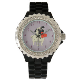 Pug be my Valentine Armbanduhr