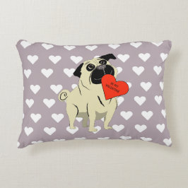 Pug be my Valentine Dekokissen