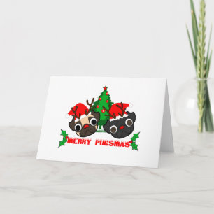Pug Christmas Card Feiertagskarte