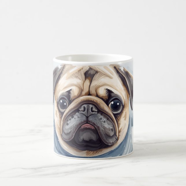  “Pug & Cocoa” Cute Pug Mug Kaffeetasse (Mittel)