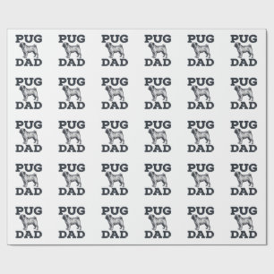 Pug Dad Vintage Gravur Hundeliebhaber-Shirt-Design Geschenkpapier