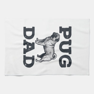 Pug Dad Vintage Gravur Hundeliebhaber-Shirt-Design Geschirrtuch