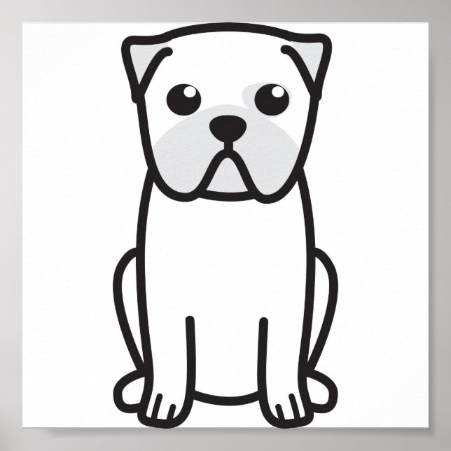 Pug Dog Cartoon Poster (Vorne)