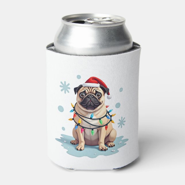Pug Dog Christmas Men Women (2) Dosenkühler (Kanne Vorderseite)