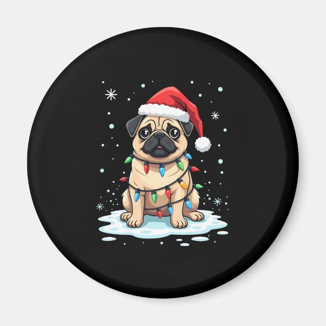 Pug Dog Christmas Men Women (2) Magnet (Vorne)