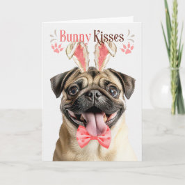 Pug Dog in Bunny Ears for Easter Feiertagskarte