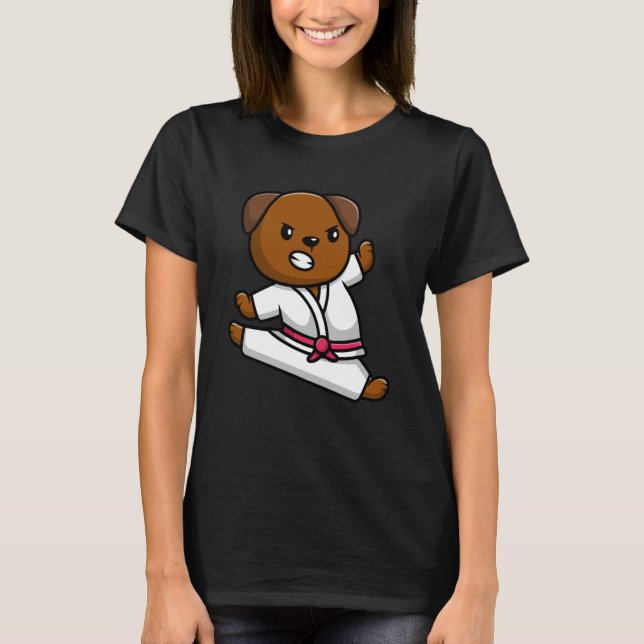 Pug Dog Knows Karate Dog Karate Dog T-Shirt (Vorderseite)