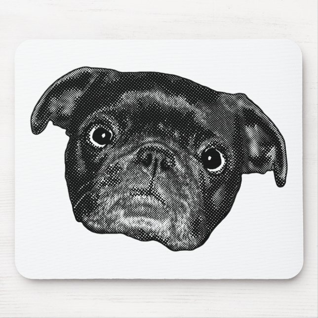 Pug Dot Arbeit Freude Mousepad (Vorne)