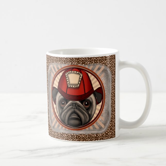 Pug-Feuerwehrmann-Tasse Kaffeetasse (Rechts)