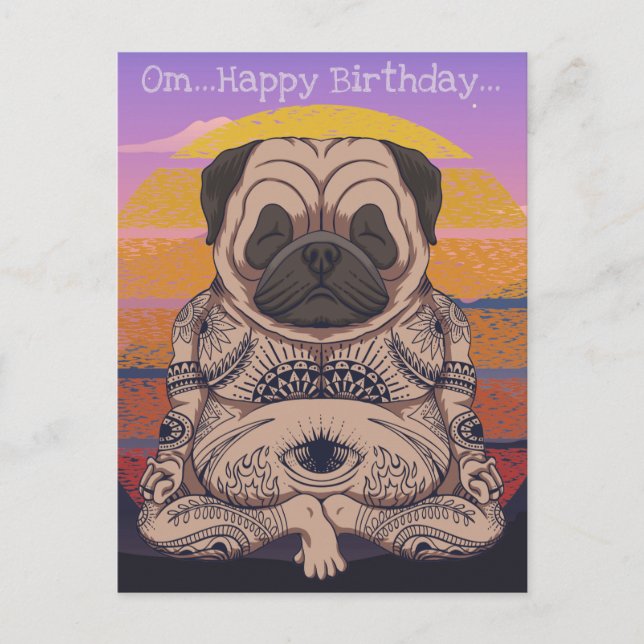 Pug-Geburtstag Postkarte (Vorderseite)