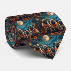 Pug Halloween Gruselig  Krawatte