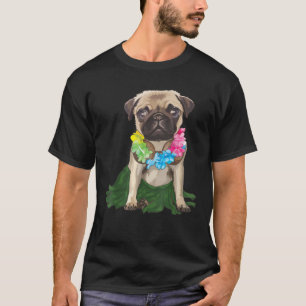 Pug Hawaiian Hula Tanz Cool Aloha Tier Lustig Gi T-Shirt