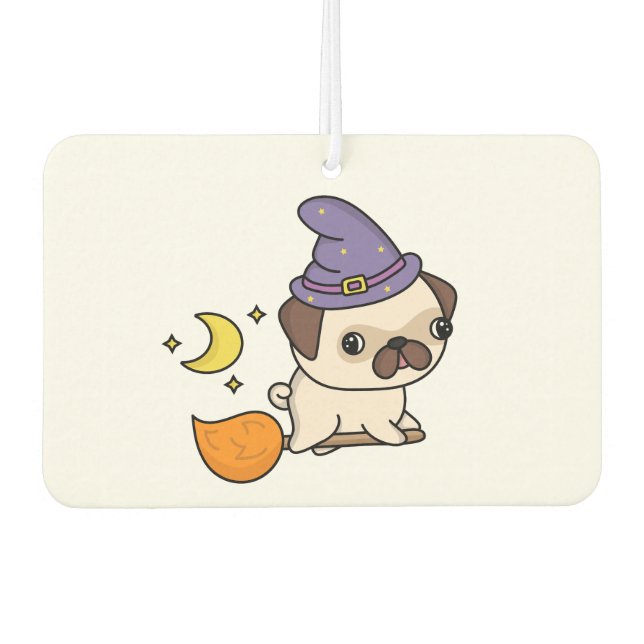 Pug-Hexe-Autoduftspender Autolufterfrischer (Vorderseite)