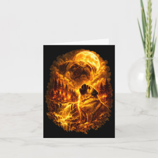 Pug howling at moon dramatic full moon  karte