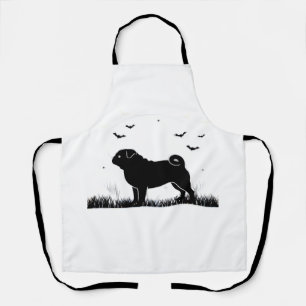 Pug Hund ? Halloween Mond Silhouette Klassisches T Schürze