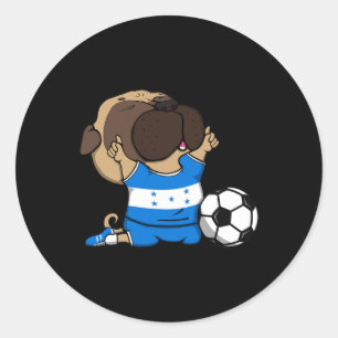 Pug-Hund Honduras Fußballfans Trikot honduranische Runder Aufkleber