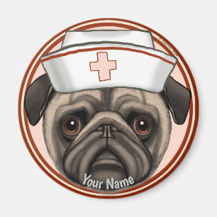 Pug Krankenschwester Magnet