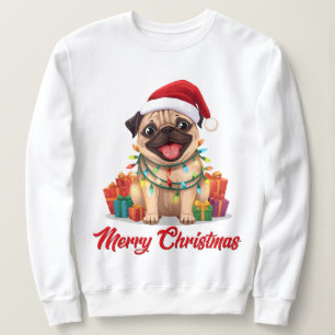 Pug Lichter & Weihnachtsfreuden Sweatshirt