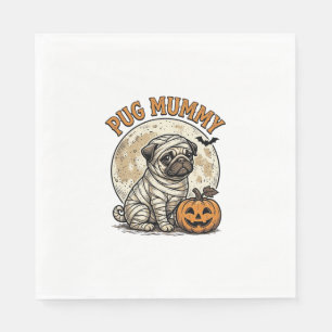 Pug-Mumie Halloween Vintage Hundeshirt Design_1 Serviette