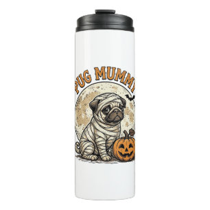 Pug-Mummy-Halloween-Vintage-Hunde-Shirt-Design_1 Thermosbecher