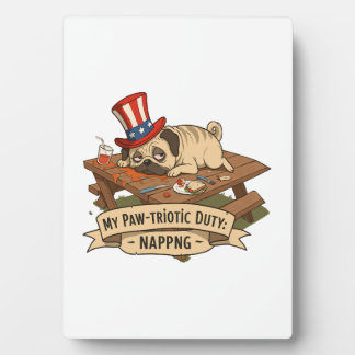 Pug Napping  Fotoplatte