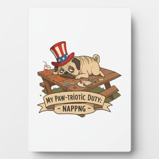 Pug Napping  Fotoplatte (Vorderseite)