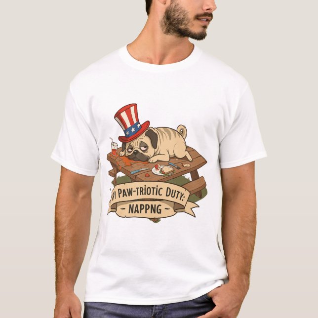 Pug Napping  T-Shirt (Vorderseite)