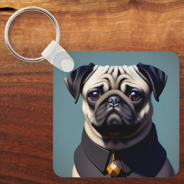 Pug Schlüsselanhänger (Vorderseite)