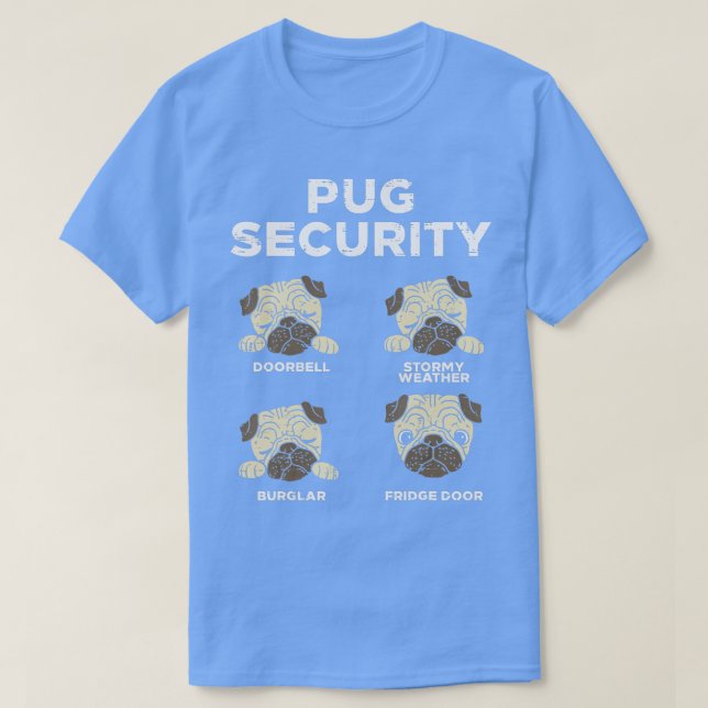 Pug Security Funny Animal Pet Dog Lover Owner Men  T-Shirt (Design vorne)