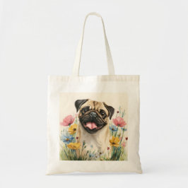 Pug Tote – Watercolor Tragetasche