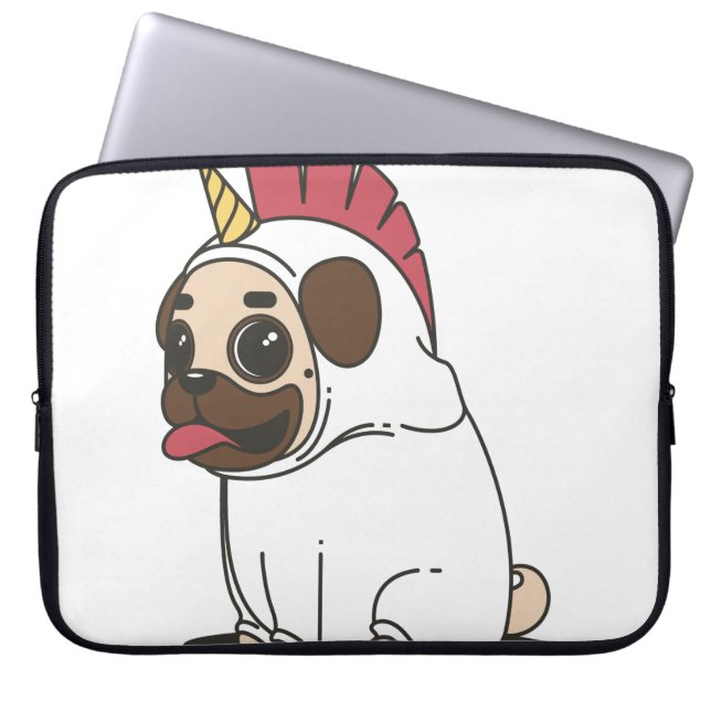 PUG UNICORN LAPTOPSCHUTZHÜLLE (Vorderseite)