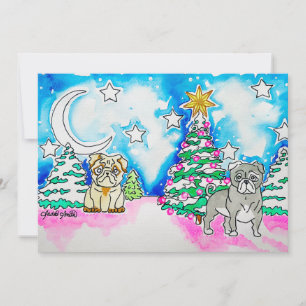 Pug Weihnachten Karte