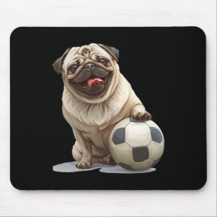 Pug-Welpen-Fußball-Mannschaft Sportteam Tier Männe Mousepad