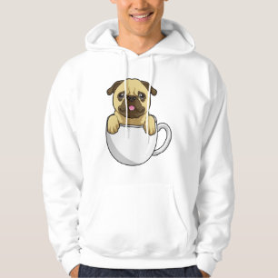 Pug with Cup of Coffee Hoodie